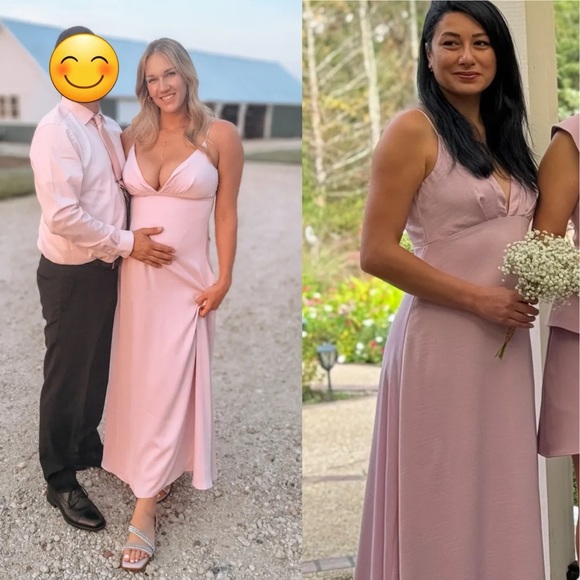 Light Pink Lilac Satin Backless Slip Maxi Dress 🌿🌿 - Picture 6 of 11